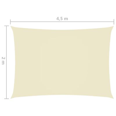 vidaXL Senčno jadro oksford blago pravokotno 2x4,5 m krem