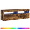 vidaXL TV omarica z LED lučkami dimljeni hrast 120x35x40 cm