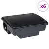 vidaXL Pasti za mi&scaron;i 6 kosov ?rne 23x19x9,5 cm
