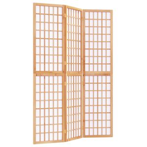 vidaXL Zložljiv 3-delni paravan japonski stil 120x170 cm bele barve