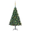 vidaXL Umetna osvetljena novoletna jelka z bunkicami zelena 120 cm PVC