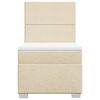 vidaXL Box spring postelja z vzmetnico krem 90x190 cm blago