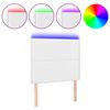 vidaXL LED posteljno vzglavje belo 100x5x118/128 cm umetno usnje