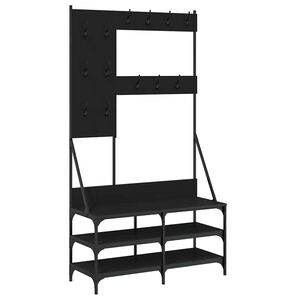 vidaXL Regal za oblačila s prostorom za čevlje črn 100x40x184 cm