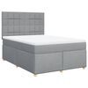 vidaXL Box spring postelja z vzmetnico svetlo siva 140x200 cm blago