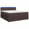 vidaXL Postelja boxspring z vzmetnico Temno rjava 180 x 200 cm Blago