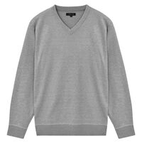 vidaXL Moški pulover V-izrez siv XL