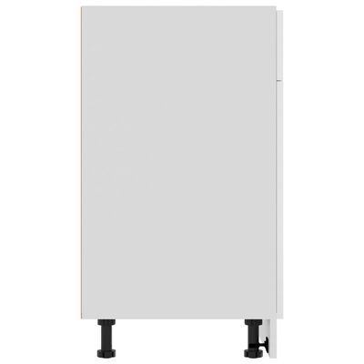 vidaXL Spodnja omarica s predalom visok sijaj bela 80x46x81,5 cm