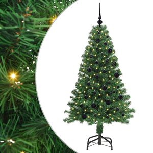 vidaXL Umestno božično drevo Zelena 150 cm PVC, jeklo in plastika