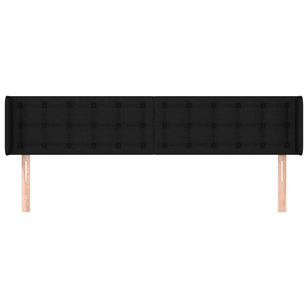 vidaXL Vzglavje z u&scaron;esi črno 163x16x78/88 cm blago