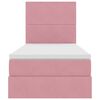 vidaXL Postelja z dodatnim prostorom za shranjevanje in vzmetnico Roza