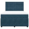 vidaXL Box spring postelja z vzmetnico modra 160x200 cm žamet