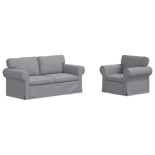 vidaXL Kavč 2 pcs Svetlo siva 175 x 82 x 80 cm blago