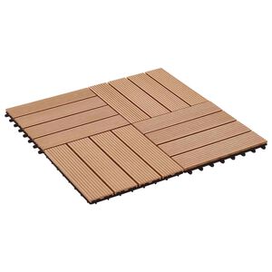 vidaXL Tla za teraso 22 kos Tikovina 30 x 30 cm WPC