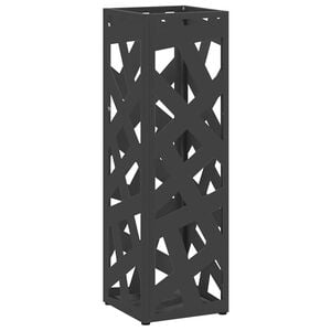 vidaXL Stojalo za dežnik Črna 15,5 x 15,5 x 49 cm Kovina