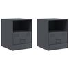 vidaXL Nočna omarica 2 kosa antracit 34,5x39x44 cm jeklo