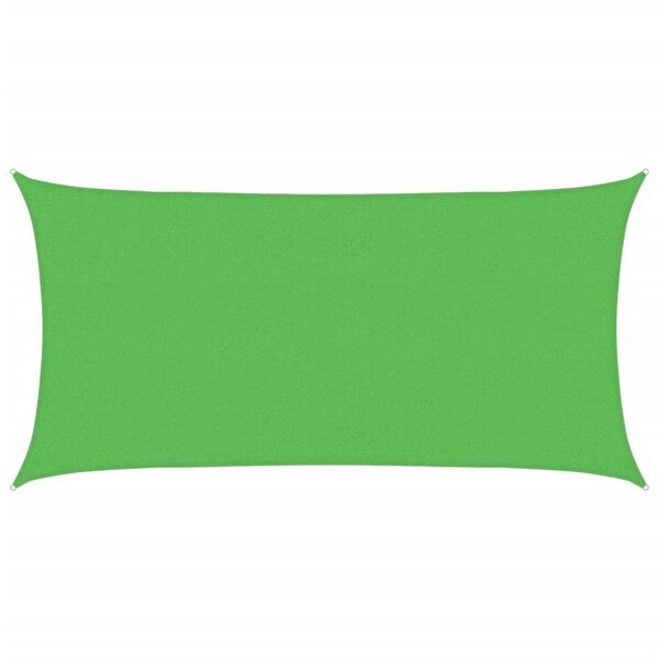 vidaXL Senčno jadro 160 g/m&sup2; pravokotno svetlo zeleno 2x3,5 m HDPE