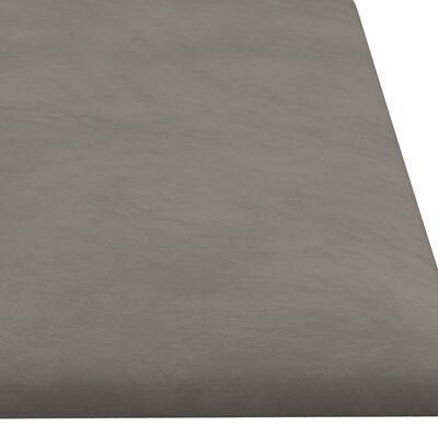 vidaXL Stenski paneli 12 kosov svetlo sivi 60x15 cm žamet 1,08 m²