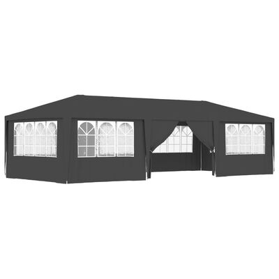 vidaXL Profesionalen vrtni šotor s stranicami 4x9 m antraciten 90 g/m²