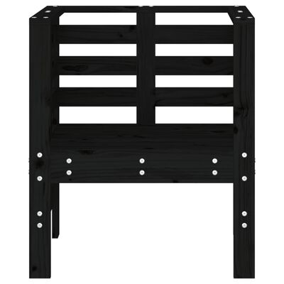 vidaXL Vrtni stol 2 kosa črne barve 61,5x53x71 cm trdna borovina