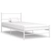 vidaXL Posteljni okvir bel kovinski 100x200 cm