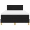 vidaXL LED Box Spring Postelja z vzmetnico Črna 120 x 190 cm blago