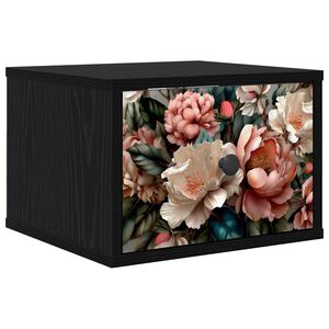 vidaXL Stenska nočna omarica BORNE Črni hrast 36 x 33 x 25 cm