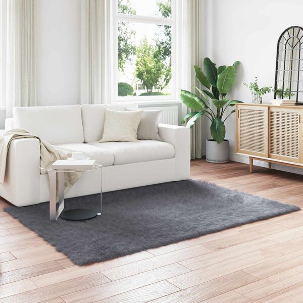 vidaXL Lažna Ovčja Koža Preproga Tafalla Antracit 160 x 230 cm