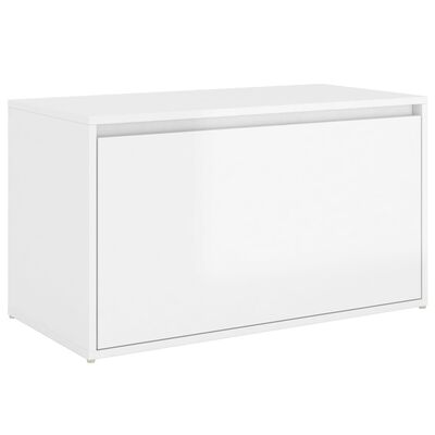 vidaXL Klop za hodnik 80x40x45 cm visok sijaj bela iverna plošča