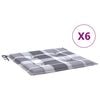 vidaXL Blazine za vrtne stole 6 kosov sive karo 40x40x4 cm oxford