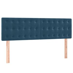vidaXL Posteljno vzglavje temno modra 144x5x78/88 cm žamet