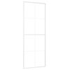 vidaXL Drsna vrata mlečno ESG steklo in aluminij 76x205 cm bela