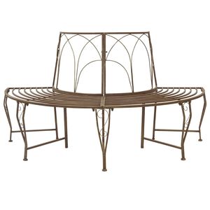vidaXL Banka Dreves 4 -sedežni 160 x 80 x 89 cm steel Antik rjav
