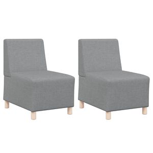 vidaXL Modularna sofa enota brez naslonov 2 pcs Svetlo siva