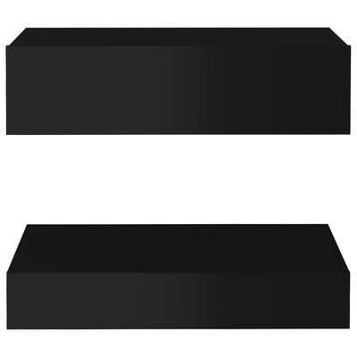 vidaXL Nočna omarica visok sijaj črna 60x35 cm iverna plošča