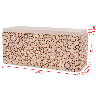 vidaXL Klop iz pravega lesa jelke 100x34x41 cm
