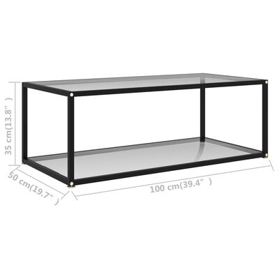vidaXL Klubska mizica prozorna 100x50x35 cm kaljeno steklo