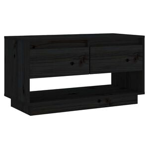 vidaXL TV omarica črna 74x34x40 cm trdna borovina