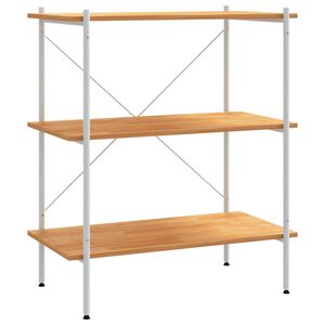 vidaXL 3-nadstropni regal s policami bel in hrast 80x40x92 cm