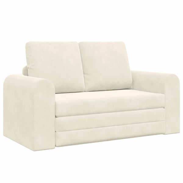 vidaXL Sofa postelja 60cm krema Žamet