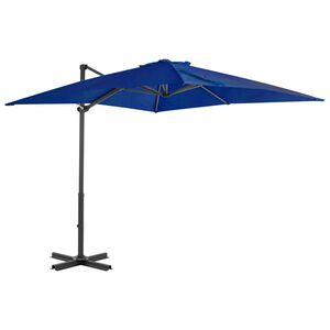 vidaXL Vrtni senčnik z aluminijastim drogom sinje moder 250x250 cm
