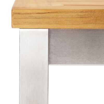 vidaXL Barska miza 160x60x105 cm trdna tikovina in nerjaveče jeklo