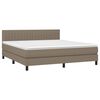vidaXL Box spring postelja z vzmetnico LED taupe 180x200 cm blago