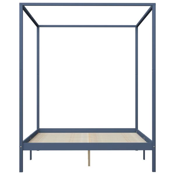 vidaXL Posteljni okvir z baldahinom in 2 predaloma borovina 180x200 cm