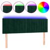 vidaXL LED posteljno vzglavje temno zeleno 144x5x78/88 cm žamet