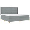 vidaXL Postelja z žimnico Box Spring Svetlo siva 200 x 200 cm blago