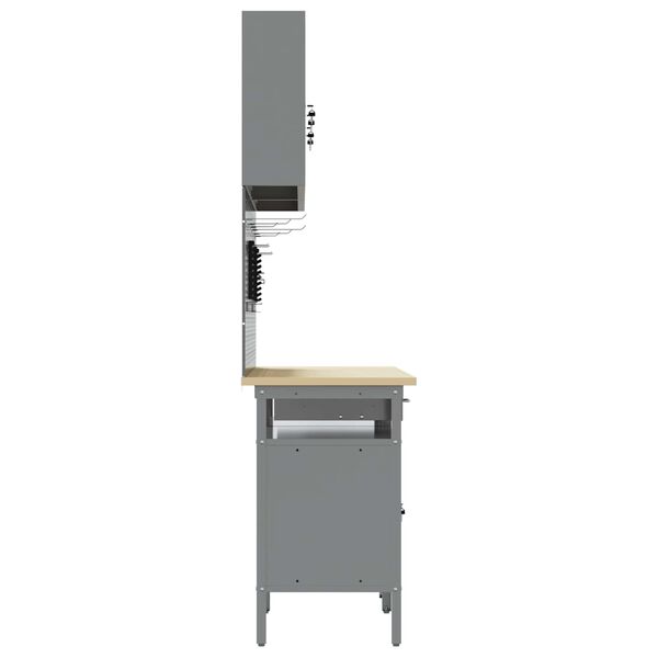 vidaXL Komplet delovne mize 8 pcs Črna 200 x 55 x 200 cm Jeklo