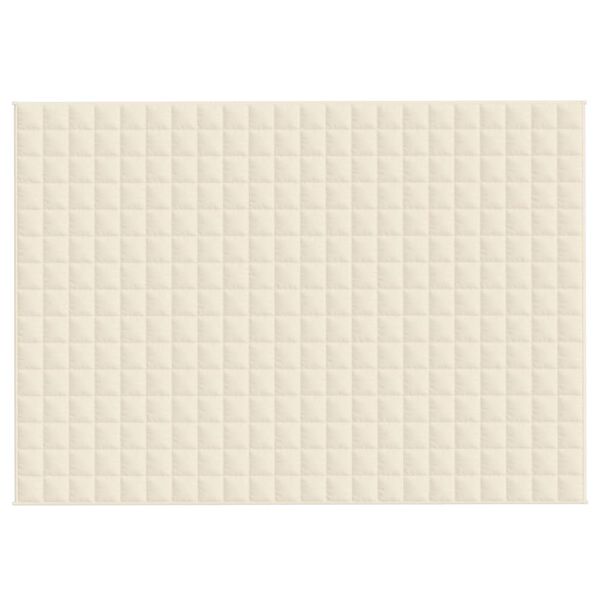 vidaXL Obtežena odeja svetlo krem 155x220 cm 7 kg blago