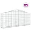 vidaXL Obokane gabion ko&scaron;are 9 kosov 200x30x80/100 cm cinkano železo