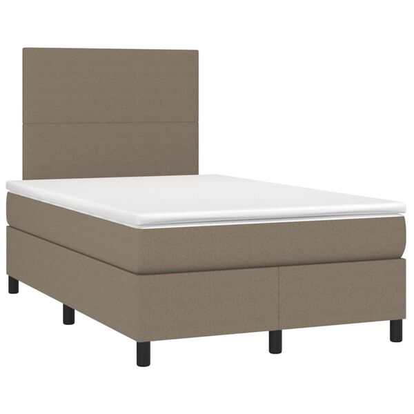 vidaXL Box spring postelja z vzmetnico taupe 120x190 cm blago